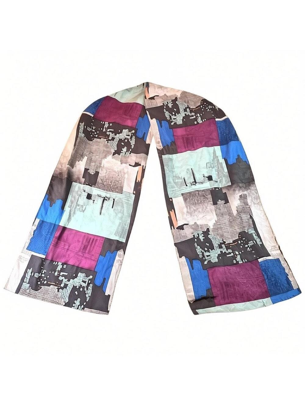 New York City Silk Patchwork Scarf